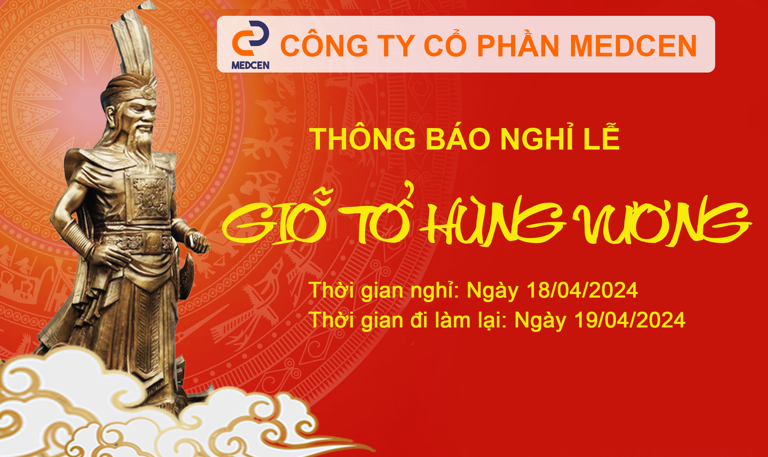 THÔNG BÁO NGHỈ LỄ GIỖ TỔ HÙNG VƯƠNG (10/03 AL)